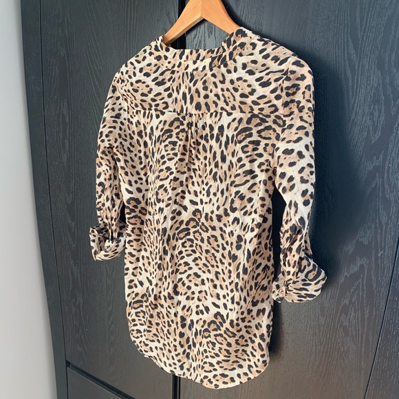 Leopard Print Zara Blouse Sz Small - Picture 2 of 8